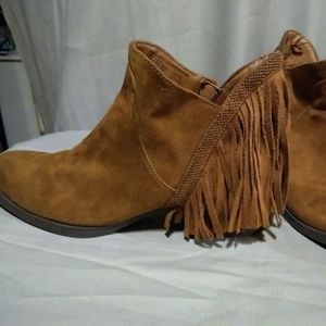 Brown Suede (ish) ankle boots.